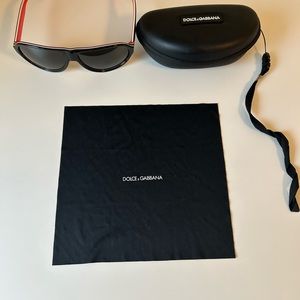 Unisex Dolce and Gabbana Aviator Sunglasses with Red,White and Blue trim!